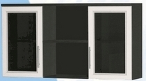 Антресоль большая с двумя стеклодверями ДЛЯ ГОСТИНОЙ АБС-2 Венге/Дуб выбеленный в Иланском - ilanskij.katalogmebeli.com | фото