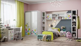 Детская комната Флер (Белый/корпус Выбеленное дерево) в Иланском - ilanskij.katalogmebeli.com | фото 1