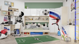 Детская комната Футбол ЧМ (Белый/Синий/корпус Клен) в Иланском - ilanskij.katalogmebeli.com | фото 2