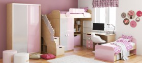 Детская комната Грэйси (Розовый/Серый/корпус Клен) в Иланском - ilanskij.katalogmebeli.com | фото 5