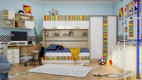 Детская комната Клаксон без машинок (Белый/корпус Клен) в Иланском - ilanskij.katalogmebeli.com | фото 5
