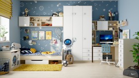 Детская комната Санни (Белый/корпус Клен) в Иланском - ilanskij.katalogmebeli.com | фото