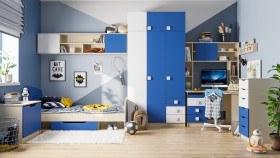 Детская комната Скай (Синий/Белый/корпус Клен) в Иланском - ilanskij.katalogmebeli.com | фото