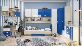 Детская комната Скай Люкс (Синий/Белый/корпус Клен) в Иланском - ilanskij.katalogmebeli.com | фото 3