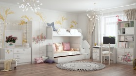 Детская комната Совушки (Белый/корпус Выбеленное дерево) в Иланском - ilanskij.katalogmebeli.com | фото 3
