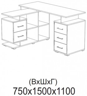 Компьютерный стол угловой СКМУ-3 белый в Иланском - ilanskij.katalogmebeli.com | фото 2