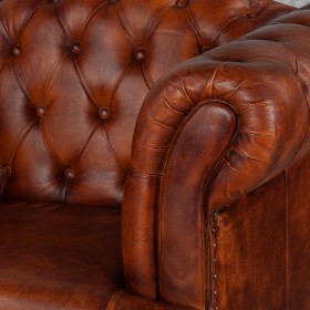 Кресло кожаное Лофт Честер-Нью (Коричневый, Рыжий) в Иланском - ilanskij.katalogmebeli.com | фото 4