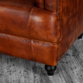 Кресло кожаное Лофт Честер-Нью (Коричневый, Рыжий) в Иланском - ilanskij.katalogmebeli.com | фото 8