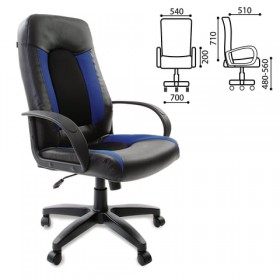 Кресло офисное BRABIX Strike EX-525 (сине-черный) в Иланском - ilanskij.katalogmebeli.com | фото