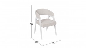 Кресло «Техас 1» (Белый матовый/Шенилл Estetica Vanille №220) в Иланском - ilanskij.katalogmebeli.com | фото 2