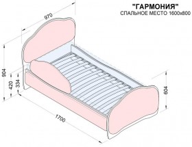 Кровать 160 Гармония 18 Бордовый (мягкий бортик) в Иланском - ilanskij.katalogmebeli.com | фото 2