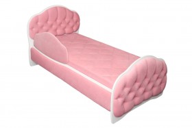 Кровать 160 Гармония 36 Светло-розовый (мягкий бортик) в Иланском - ilanskij.katalogmebeli.com | фото