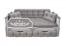 Кровать 160 серии Спорт 2 ящика 45 Серый (подушки) в Иланском - ilanskij.katalogmebeli.com | фото