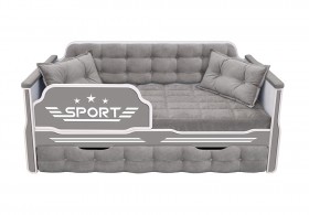 Кровать 170 серии Спорт 1 ящик 45 Серый (подушки) в Иланском - ilanskij.katalogmebeli.com | фото