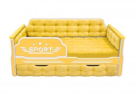 Кровать 170 серии Спорт 1 ящик 74 Жёлтый (мягкие боковые накладки) в Иланском - ilanskij.katalogmebeli.com | фото