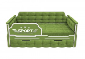 Кровать 170 серии Спорт 1 ящик 76 Зелёный (мягкие боковые накладки) в Иланском - ilanskij.katalogmebeli.com | фото