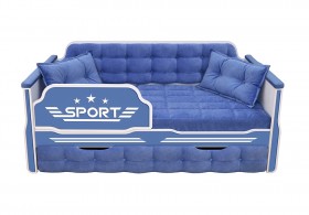 Кровать 170 серии Спорт 1 ящик 85 Синий (подушки) в Иланском - ilanskij.katalogmebeli.com | фото