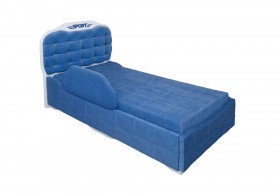 Кровать 190 Атлет Lux 29 Синий (мягкий бортик) в Иланском - ilanskij.katalogmebeli.com | фото
