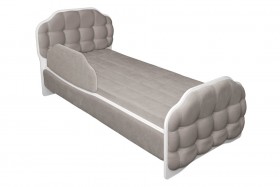 Кровать 190 Атлет Lux 96 Серый (мягкий бортик) в Иланском - ilanskij.katalogmebeli.com | фото