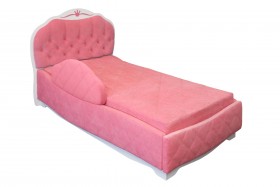 Кровать 190 Гармония Lux 36 Розовый (мягкий бортик) в Иланском - ilanskij.katalogmebeli.com | фото