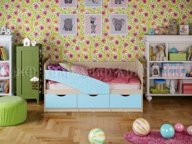 Кровать Бабочки 1,6м (Голубой матовый) в Иланском - ilanskij.katalogmebeli.com | фото