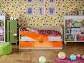 Кровать Бабочки 1,6м (Оранжевый металлик) в Иланском - ilanskij.katalogmebeli.com | фото