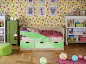 Кровать Бабочки 1,6м (Салатовый металлик) в Иланском - ilanskij.katalogmebeli.com | фото