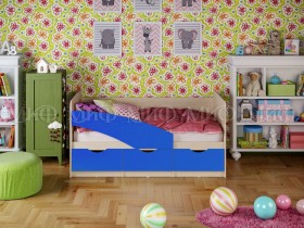 Кровать Бабочки 1,6м (Синий матовый) в Иланском - ilanskij.katalogmebeli.com | фото
