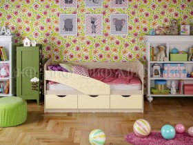 Кровать Бабочки 1,6м (Ваниль матовый) в Иланском - ilanskij.katalogmebeli.com | фото 1