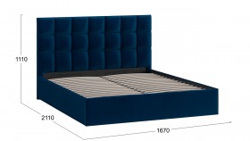 Кровать без ПМ «Эмбер» Велюр Confetti/Blue в Иланском - ilanskij.katalogmebeli.com | фото 2