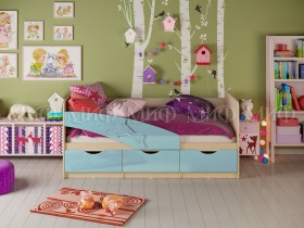 Кровать детская 1,6м Дельфин (Голубой матовый) в Иланском - ilanskij.katalogmebeli.com | фото 1