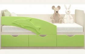 Кровать детская 1,6м Дельфин (Салатовый металлик) в Иланском - ilanskij.katalogmebeli.com | фото 1
