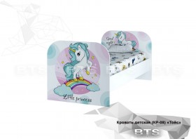 Кровать детская КР-08 Тойс (белый/белый,фотопечать Little Pony) в Иланском - ilanskij.katalogmebeli.com | фото 1