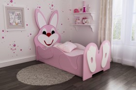 Кровать детская Зайка 1.6 Розовый/Белый в Иланском - ilanskij.katalogmebeli.com | фото