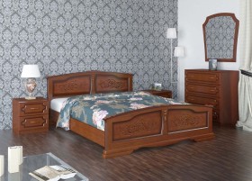 Кровать Елена из массива сосны 1400*2000 Орех в Иланском - ilanskij.katalogmebeli.com | фото