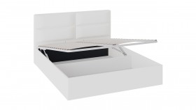 Кровать «Глосс» с мягкой обивкой и подъемным механизмом тип 1 (1600) (Белая) в Иланском - ilanskij.katalogmebeli.com | фото 2
