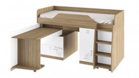 Кровать комбинированная «Оксфорд» (Ривьера/Белый с рисунком) в Иланском - ilanskij.katalogmebeli.com | фото 3