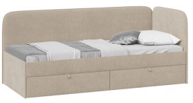 Кровать «Молли» с мягкой обивкой (900) тип 1 (Микровелюр Scandi Cream 03) в Иланском - ilanskij.katalogmebeli.com | фото