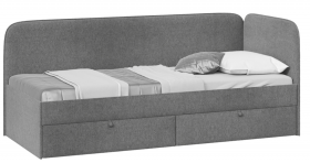 Кровать «Молли» с мягкой обивкой (900) тип 1 (Микровелюр Scandi Graphite 22) в Иланском - ilanskij.katalogmebeli.com | фото