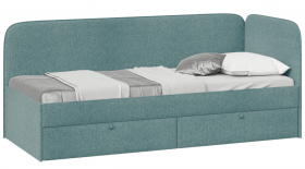 Кровать «Молли» с мягкой обивкой (900) тип 1 (Микровелюр Scandi Indigo 11) в Иланском - ilanskij.katalogmebeli.com | фото