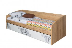Кровать с 2 ящиками «Оксфорд» (Ривьера/Белый с рисунком) в Иланском - ilanskij.katalogmebeli.com | фото 3
