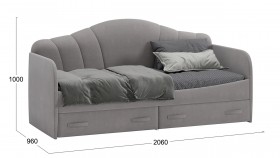 Кровать с мягкой спинкой и ящиками «Сабрина» 900 Светло-серый в Иланском - ilanskij.katalogmebeli.com | фото 3