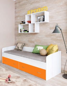 Кровать с выкатными ящиками Винтерберг/Оранжевый в Иланском - ilanskij.katalogmebeli.com | фото
