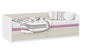 Кровать «Сканди» с 2 ящиками Дуб Гарден/Белый/Лиловый в Иланском - ilanskij.katalogmebeli.com | фото