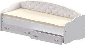 Кровать Софа-7 с мягкой спинкой (800х1900) Белый в Иланском - ilanskij.katalogmebeli.com | фото 1
