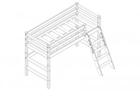 Кровать Соня вариант 6 полувысокая с наклонной лестницей Лаванда в Иланском - ilanskij.katalogmebeli.com | фото 2
