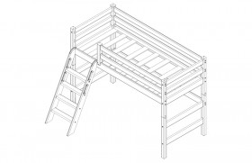 Кровать Соня вариант 6 полувысокая с наклонной лестницей Лаванда в Иланском - ilanskij.katalogmebeli.com | фото 3