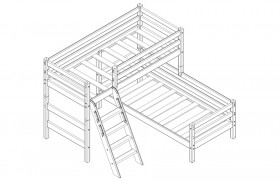 Кровать Соня вариант 8 угловая с наклонной лестницей Лаванда в Иланском - ilanskij.katalogmebeli.com | фото 2