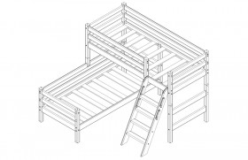 Кровать Соня вариант 8 угловая с наклонной лестницей Лаванда в Иланском - ilanskij.katalogmebeli.com | фото 3