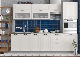 Модульная кухня Капри 2,7 м (Липа белый/Серый) в Иланском - ilanskij.katalogmebeli.com | фото